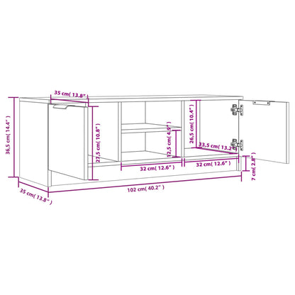 Mobile Porta TV Grigio Cemento 102x35x36,5 cm Legno Multistrato | homemem39