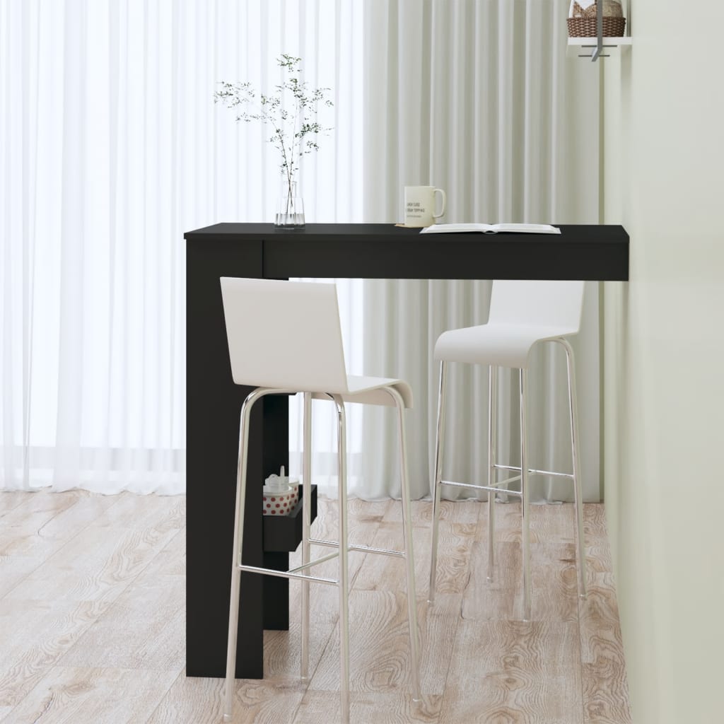 Bancone da Muro Nero 102x45x103,5 cm in Legno Compensato - homemem39