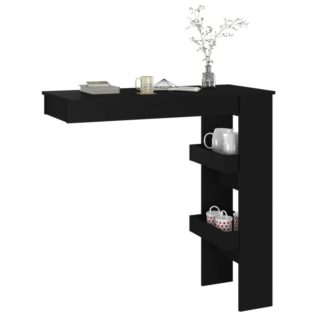 Bancone da Muro Nero 102x45x103,5 cm in Legno Compensato - homemem39