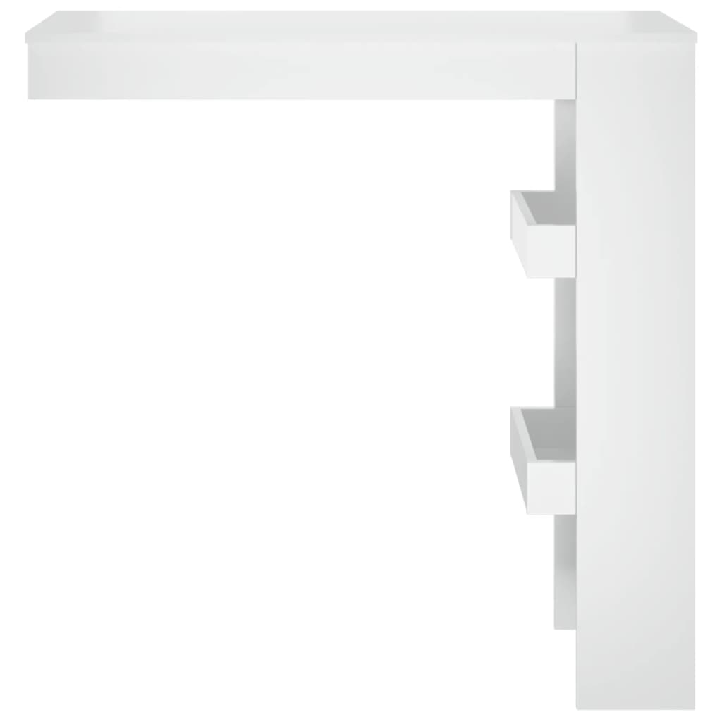 Bancone da Muro Bianco Lucido 102x45x103,5 cm Legno Compensato - homemem39