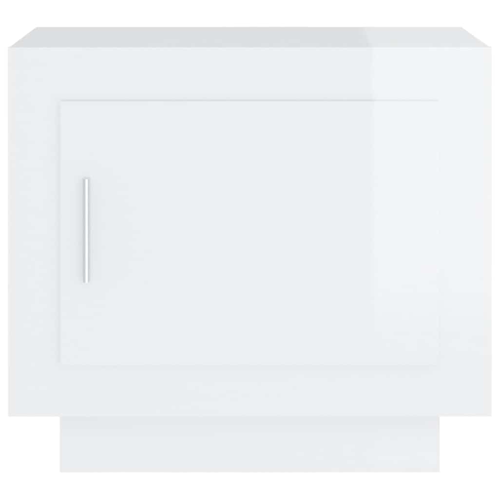 Tavolino Salotto Bianco Lucido 51x50x45 cm in Legno Multistrato | homemem39