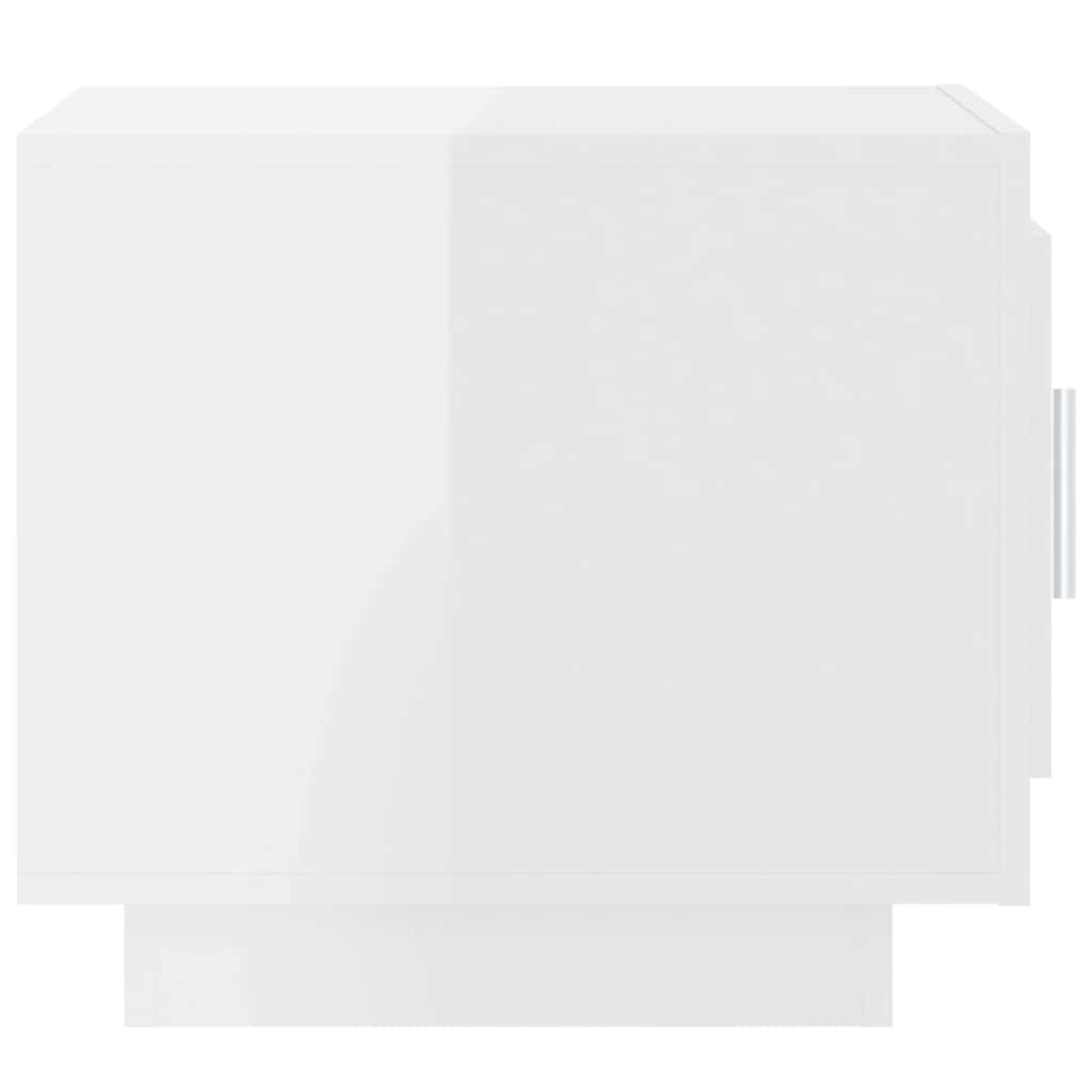 Tavolino Salotto Bianco Lucido 51x50x45 cm in Legno Multistrato | homemem39