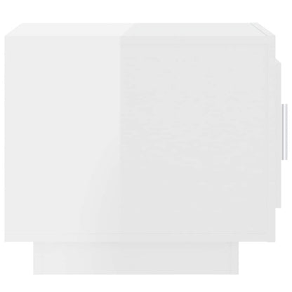 Tavolino Salotto Bianco Lucido 51x50x45 cm in Legno Multistrato