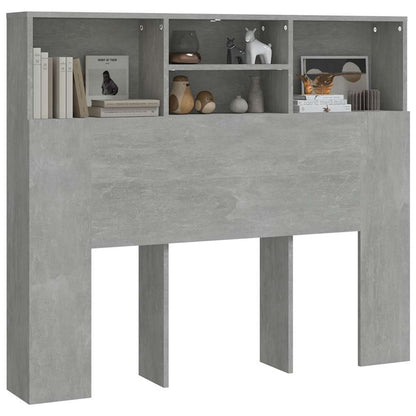 Testiera con Contenitore Grigio Cemento 120x19x103,5 cm