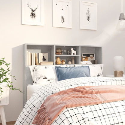 Testiera con Contenitore Grigio Cemento 120x19x103,5 cm - homemem39