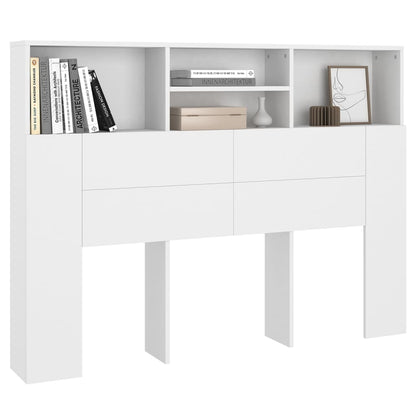 Mobiletto con testiera bianco 140x19x103,5 cm