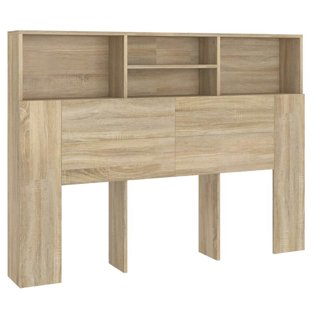 Mobiletto con testiera in rovere Sonoma 140x19x103,5 cm