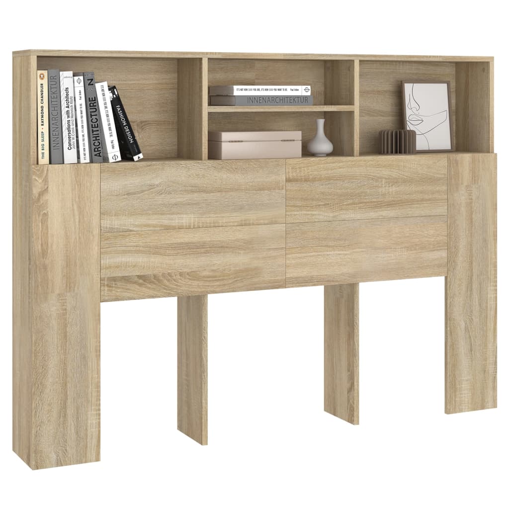 Mobiletto con testiera in rovere Sonoma 140x19x103,5 cm