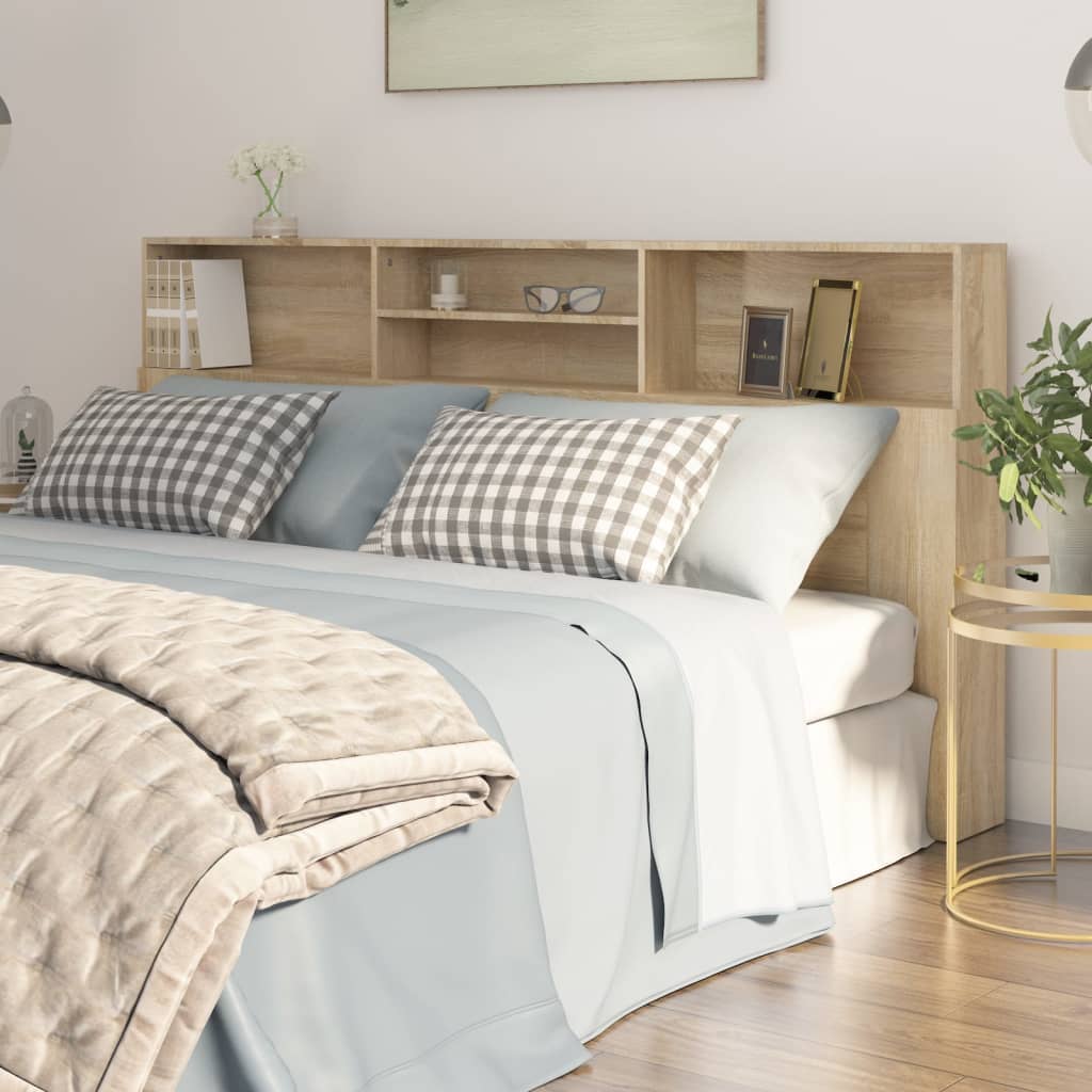 Testiera con Contenitore Rovere Sonoma 200x19x103,5 cm - homemem39