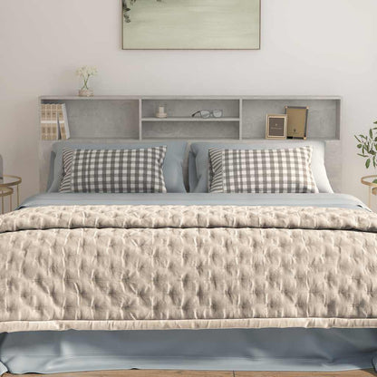 Testiera con Contenitore Grigio Cemento 200x19x103,5 cm