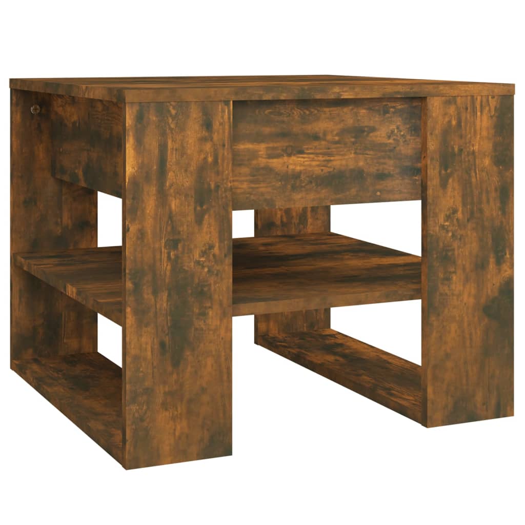 Tavolino da Salotto Rovere Fumo 55,5x55x45 cm Legno Multistrato | homemem39