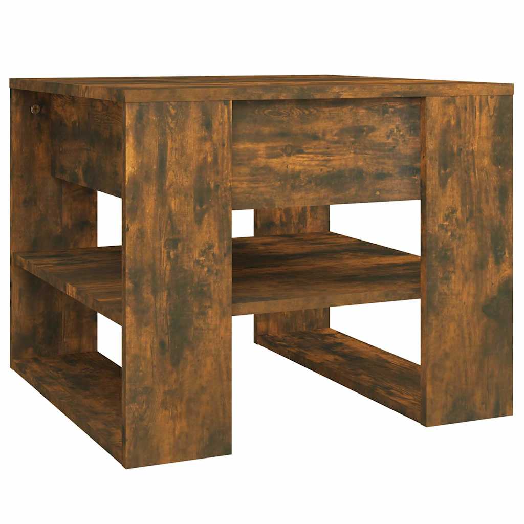 Tavolino da Salotto Rovere Fumo 55,5x55x45 cm Legno Multistrato