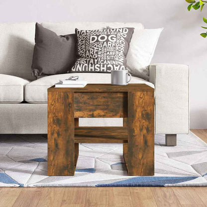 Tavolino da Salotto Rovere Fumo 55,5x55x45 cm Legno Multistrato
