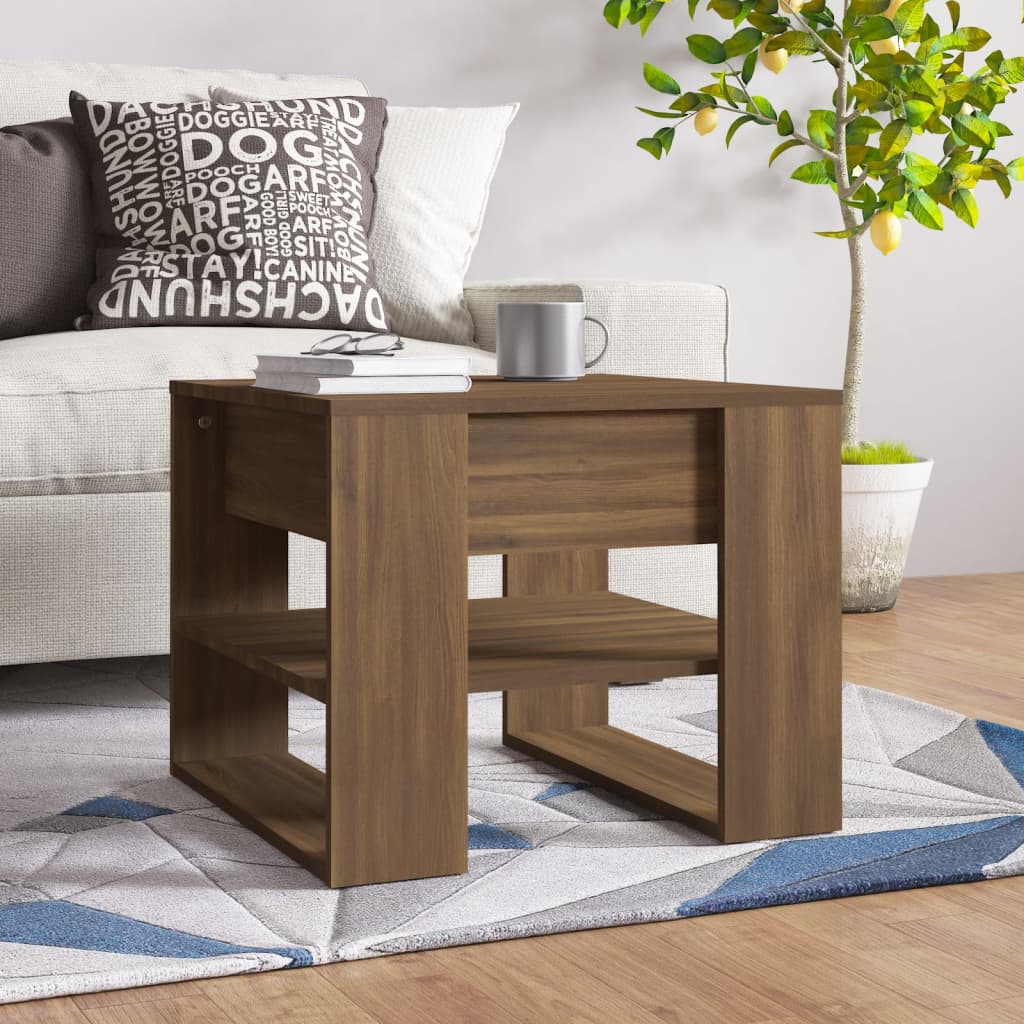 Tavolino Salotto Rovere Marrone 55,5x55x45 cm Legno Multistrato | homemem39