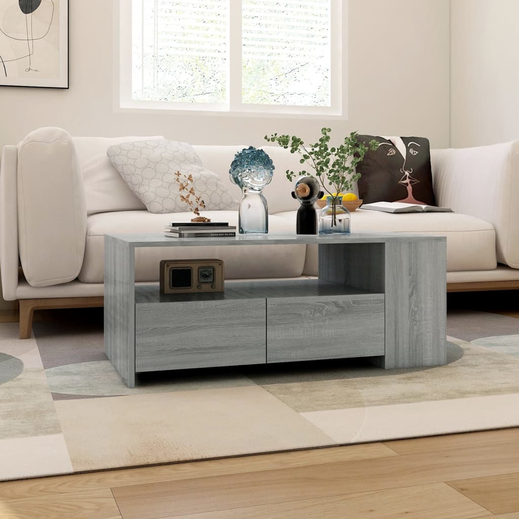 Tavolino da Salotto Grigio Sonoma 102x55x42cm Legno Multistrato - homemem39