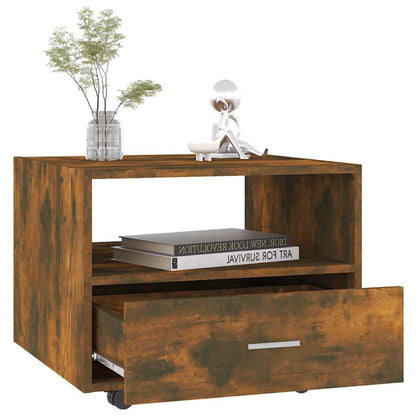 Tavolino da Salotto Rovere Fumo 55x55x40cm in Legno Multistrato