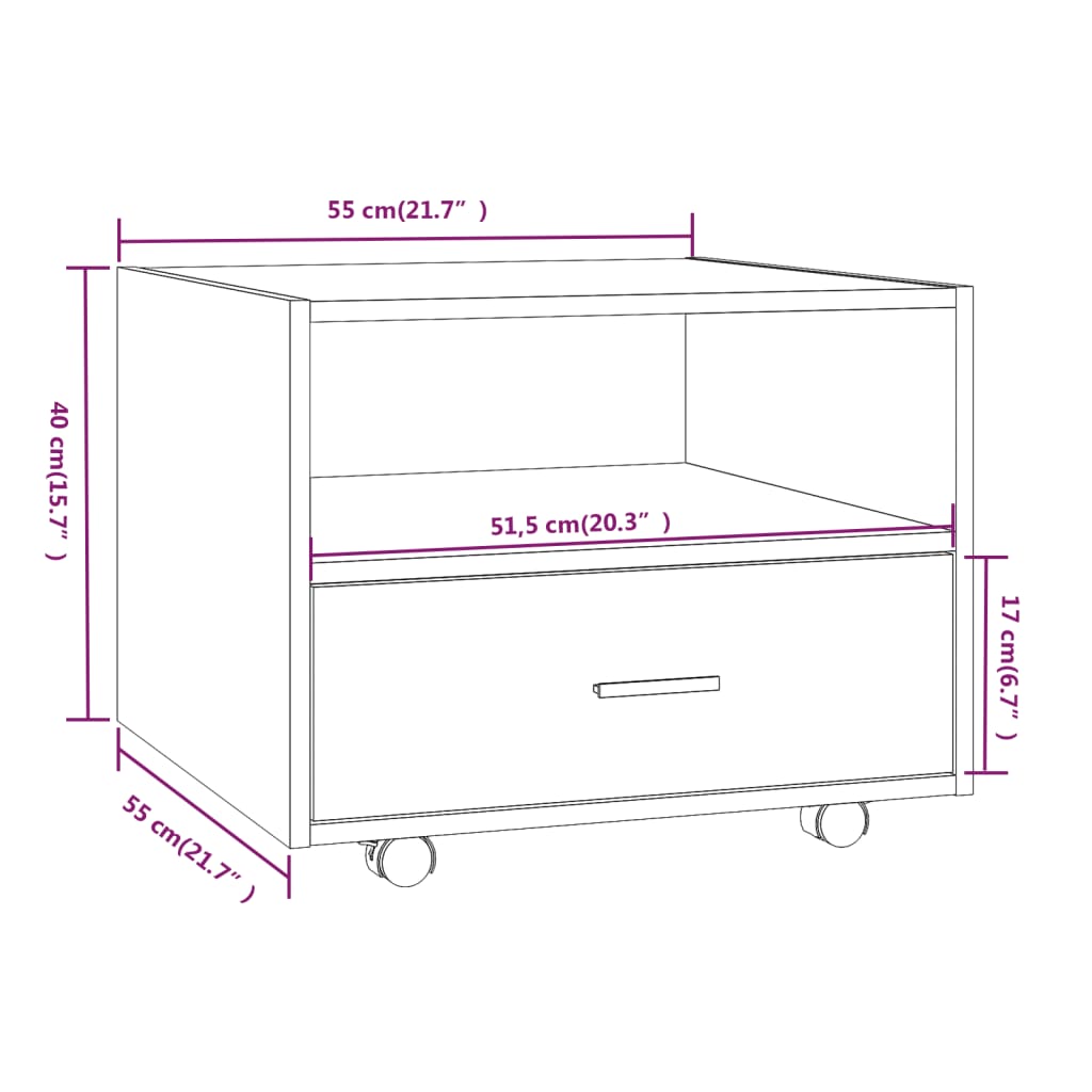 Tavolino da Salotto Rovere Fumo 55x55x40cm in Legno Multistrato | homemem39