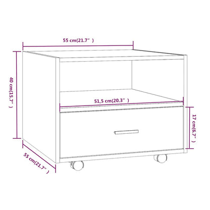 Tavolino da Salotto Rovere Fumo 55x55x40cm in Legno Multistrato