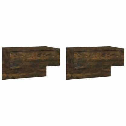 Comodini a Muro 2 pz Rovere Fumo