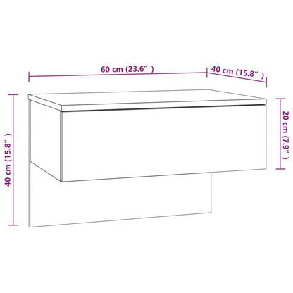Comodini a Muro 2 pz Rovere Fumo
