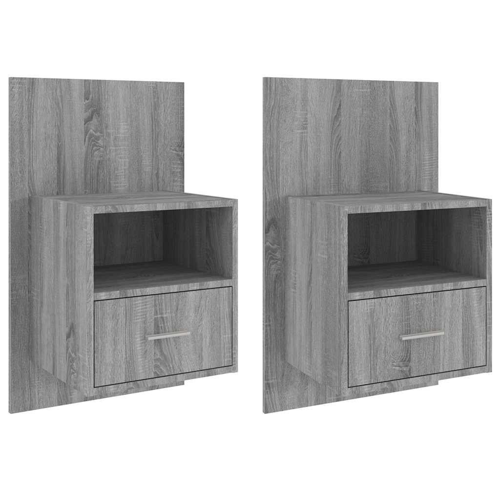 Comodini a Muro 2 pz Grigio Sonoma | homemem39