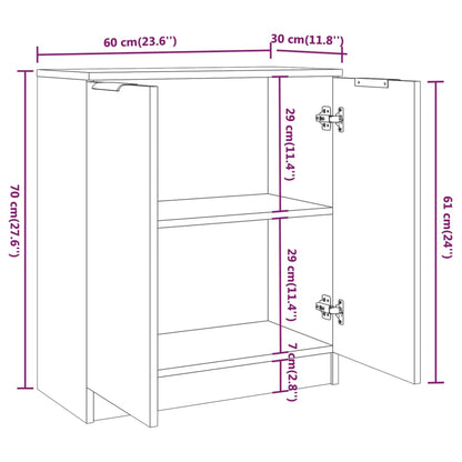 Credenza Rovere Fumo 60x30x70 cm in Legno tecnico