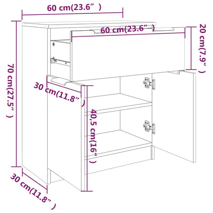 Credenza Grigio Sonoma 60x30x70 cm in Legno tecnico