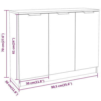 Credenza Grigio Sonoma 90,5x30x70 cm in Legno Multistrato