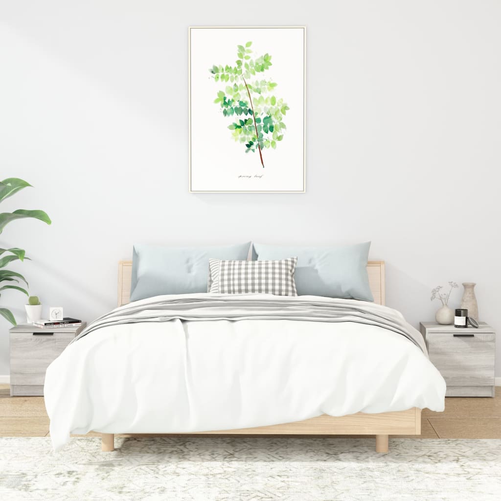 Comodino 2 pz Grigio Sonoma 40x39x40 cm - homemem39