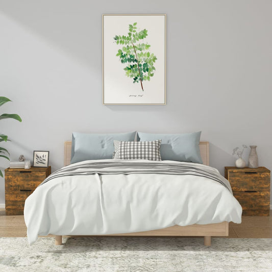 Comodini 2 pz Rovere Fumo in Legno Multistrato - homemem39