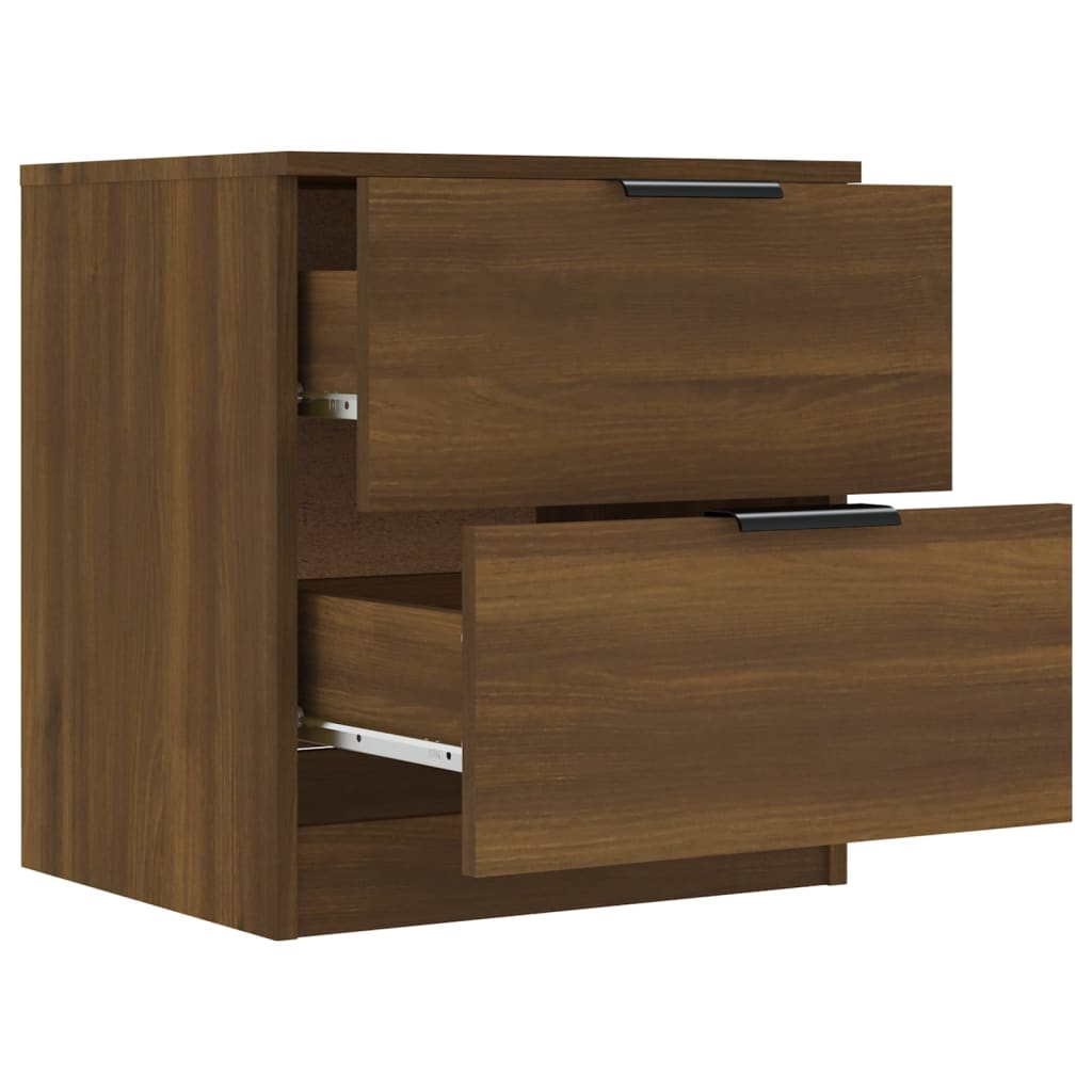 Comodini 2 pz Rovere Marrone in Legno Multistrato - homemem39
