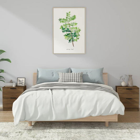 Comodini 2 pz Rovere Marrone in Legno Multistrato - homemem39