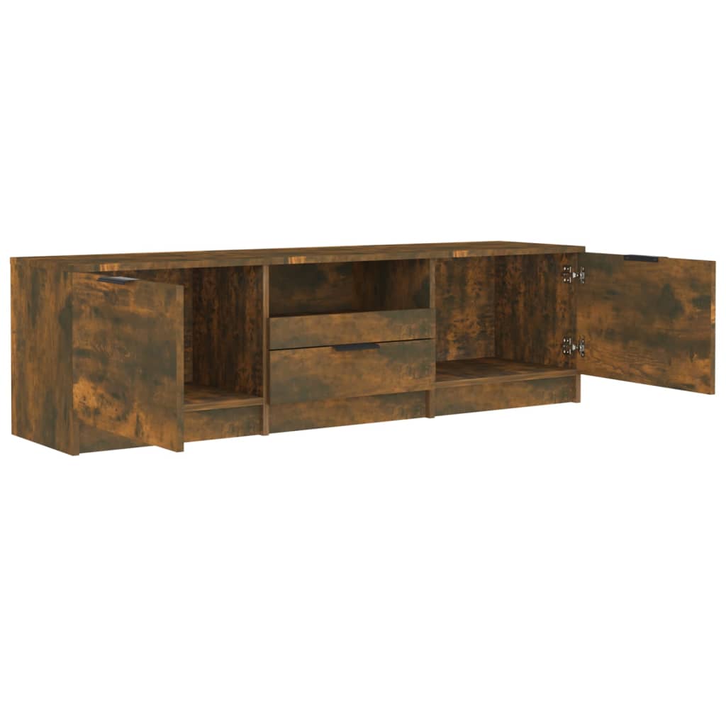Mobile TV Rovere Fumo 140x35x40 cm in Legno Ingegnerizzato