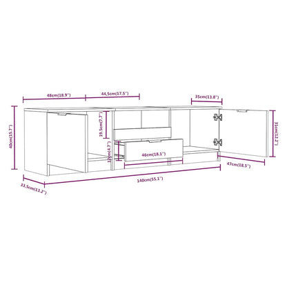 Mobile TV Grigio Sonoma 140x35x40 cm in Legno Ingegnerizzato