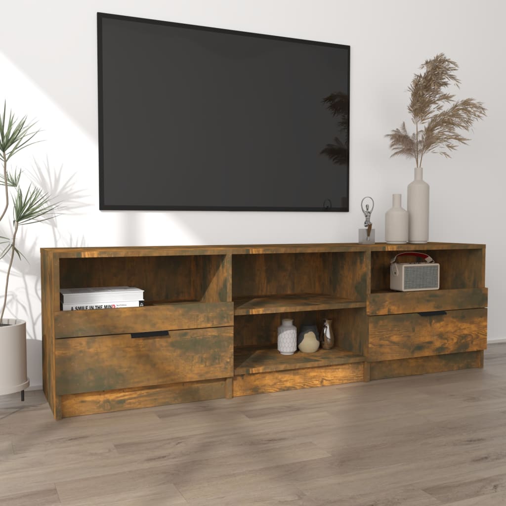 Mobile TV Rovere Fumo 150x33,5x45 cm in Legno Ingegnerizzato - homemem39