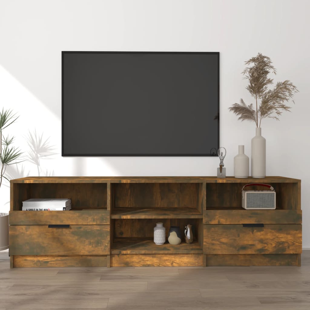 Mobile TV Rovere Fumo 150x33,5x45 cm in Legno Ingegnerizzato - homemem39