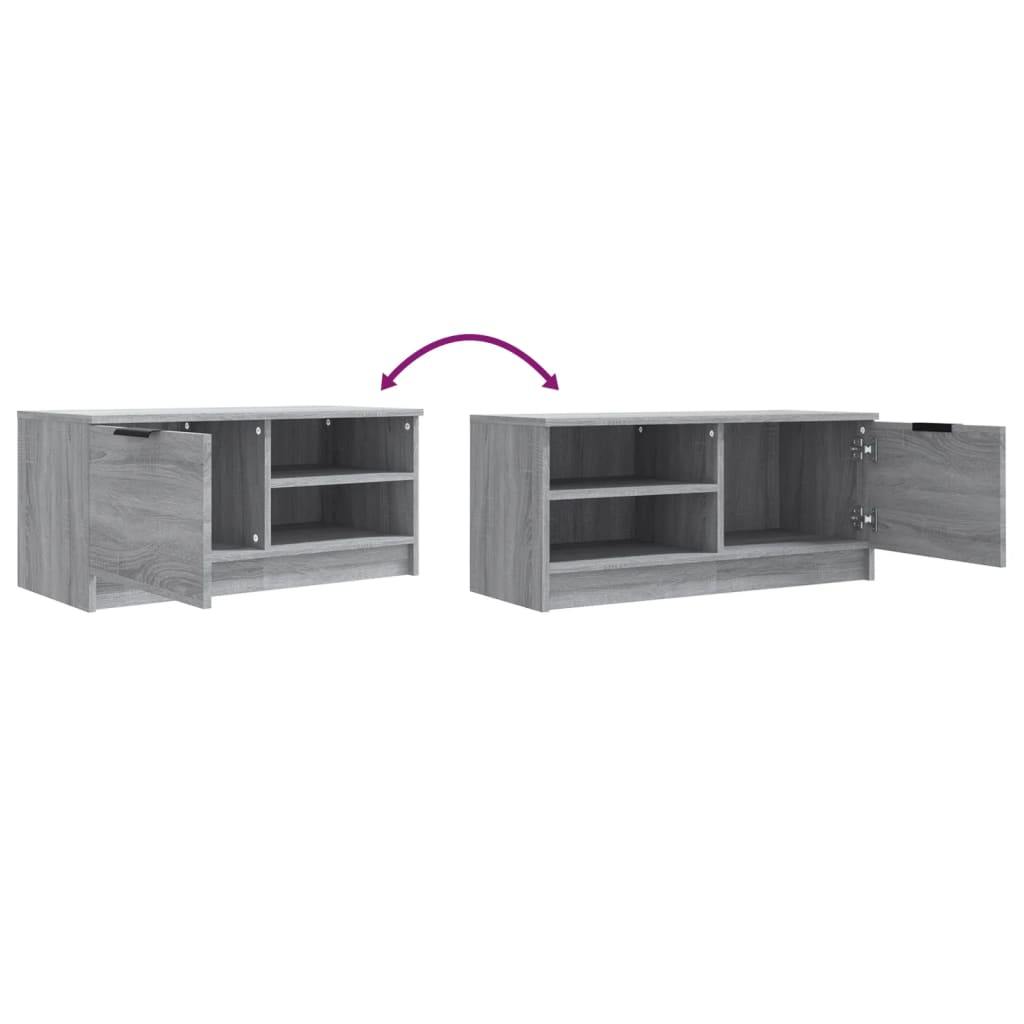 Mobile TV Grigio Sonoma 80x35x36,5 cm in Legno Multistrato - homemem39