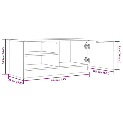 Mobili TV 2 pz Rovere Marrone 80x35x36,5cm in Legno Multistrato