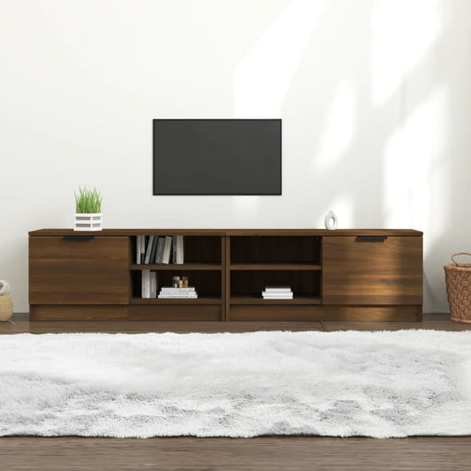 Mobili TV 2 pz Rovere Marrone 80x35x36,5cm in Legno Multistrato