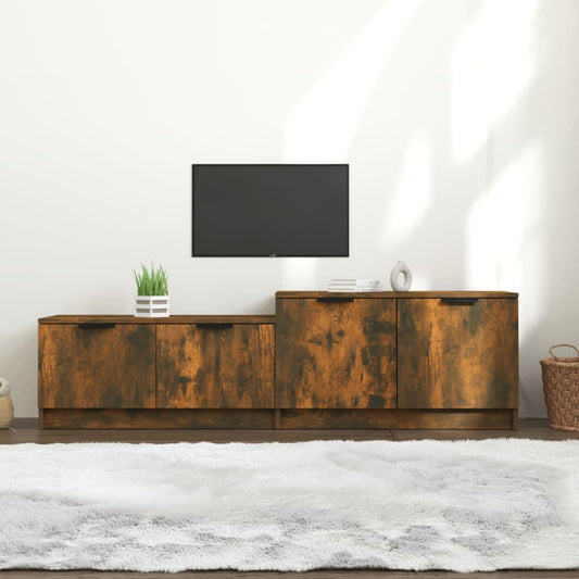 Mobile TV Rovere Fumo 158,5x36x45 cm in Legno Multistrato - homemem39