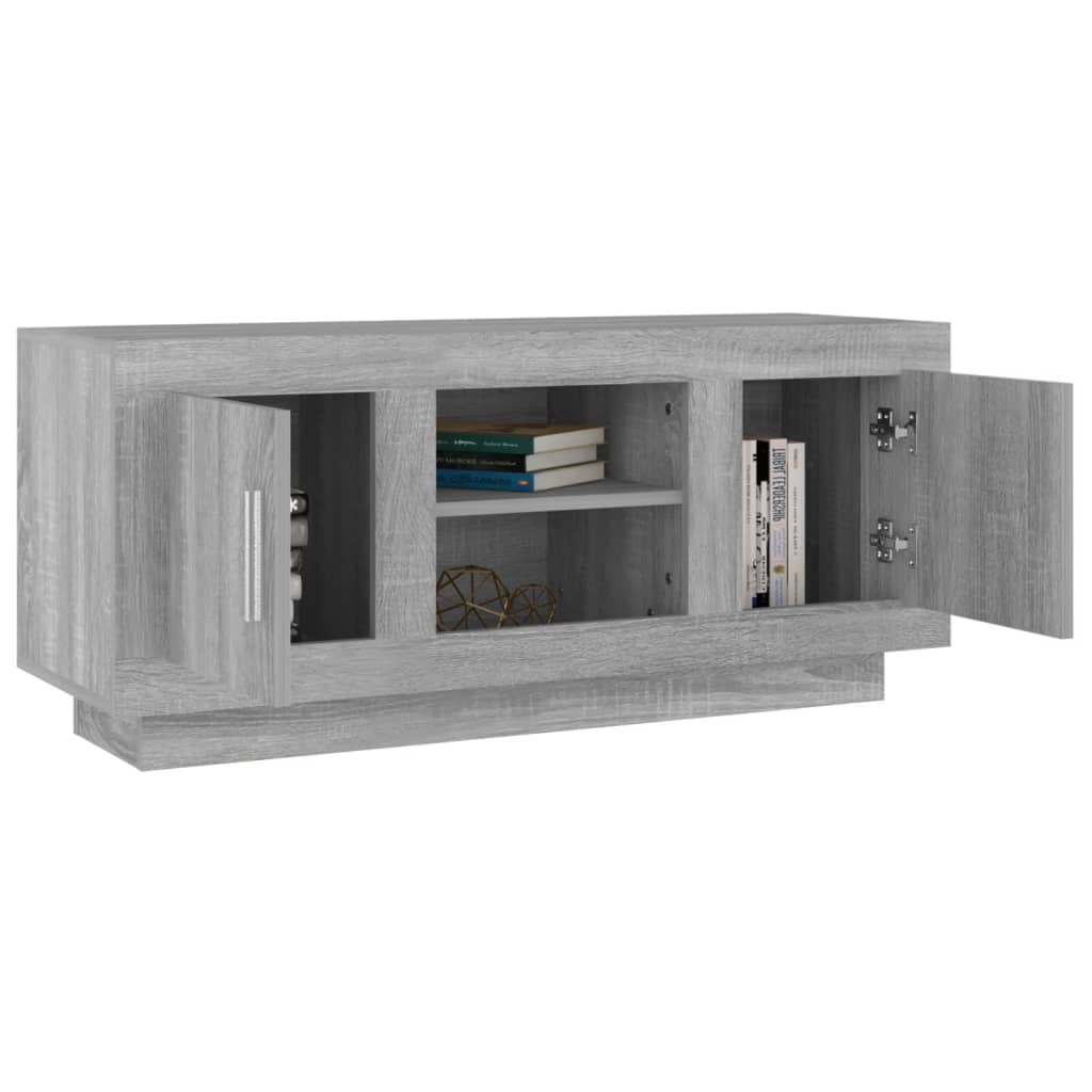 Mobile TV Grigio Sonoma 102x35x45 cm in Legno Multistrato