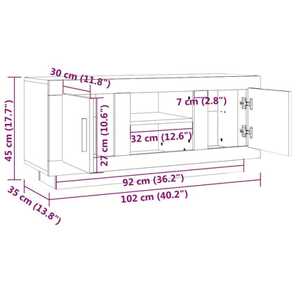 Mobile TV Grigio Sonoma 102x35x45 cm in Legno Multistrato
