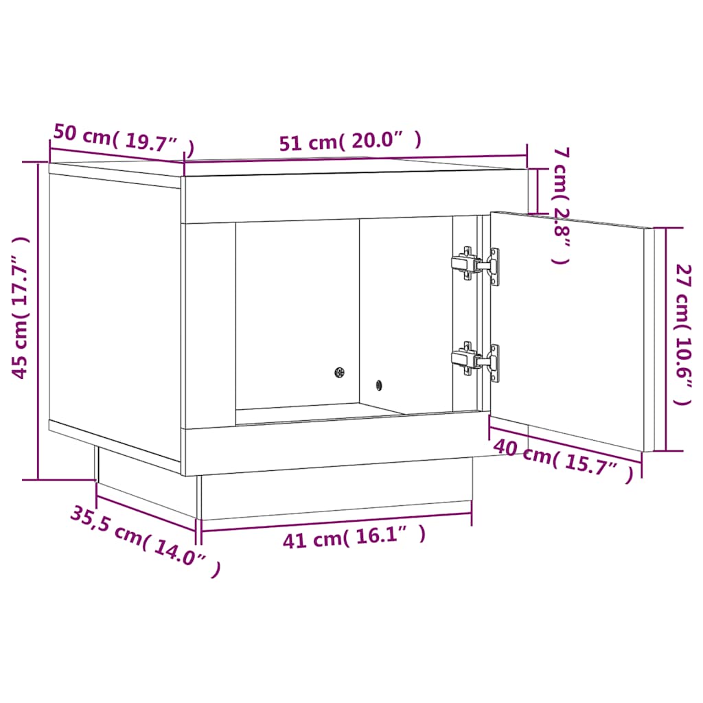 Tavolino da Salotto Rovere Marrone 51x50x45cm Legno Multistrato | homemem39