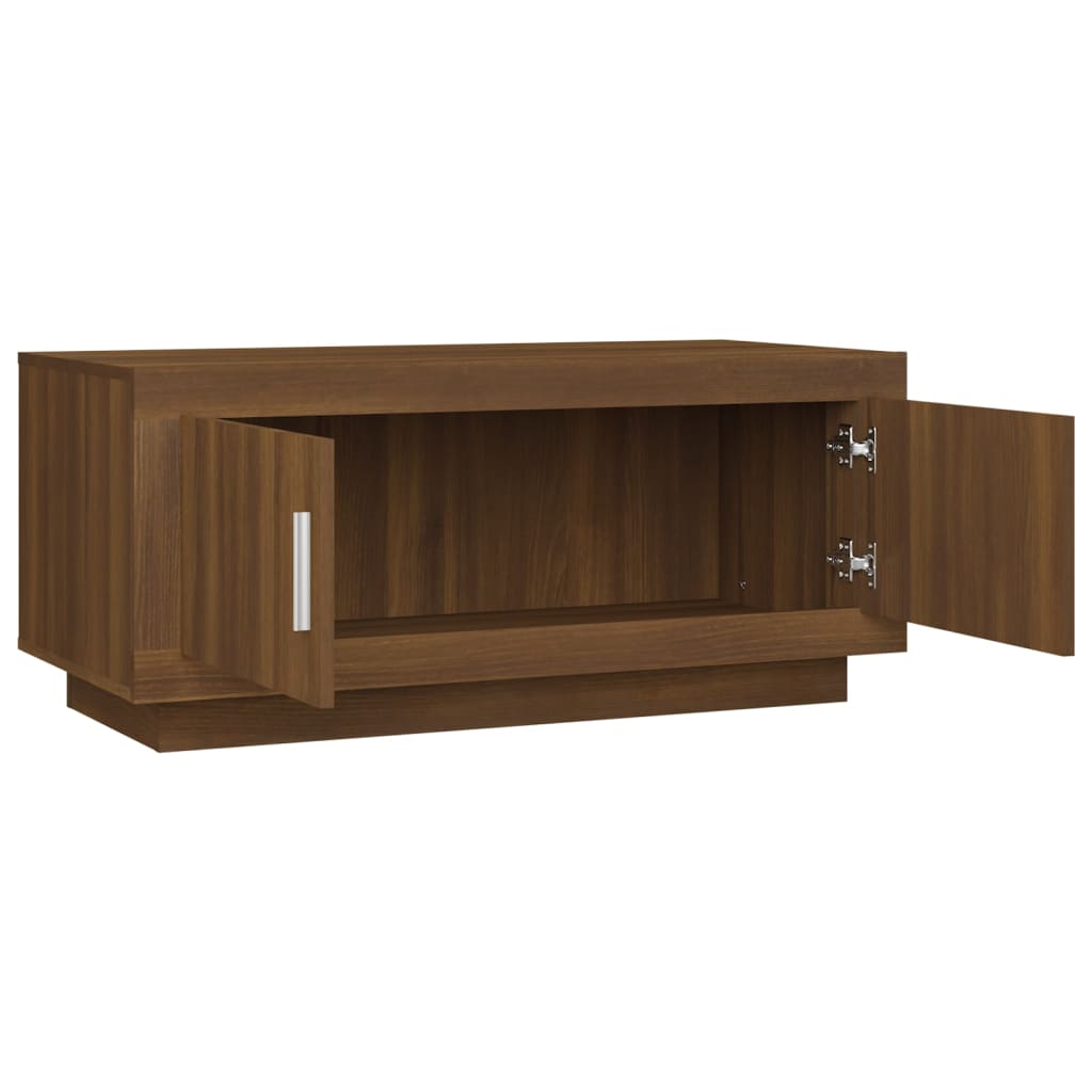 Tavolino Salotto Rovere Marrone 102x50x45 cm Legno Multistrato | homemem39