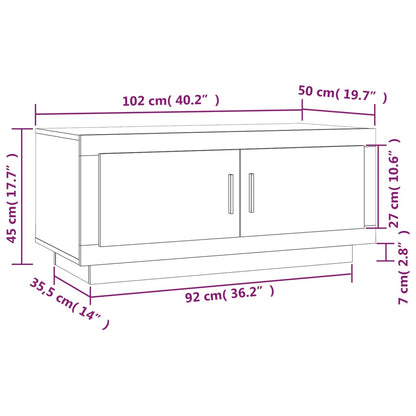 Tavolino Salotto Rovere Marrone 102x50x45 cm Legno Multistrato | homemem39