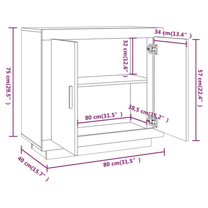 Credenza Rovere Anticato 80x40x75 cm in Legno Multistrato - homemem39