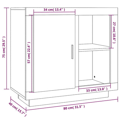 Credenza Rovere Fumo 80x40x75 cm