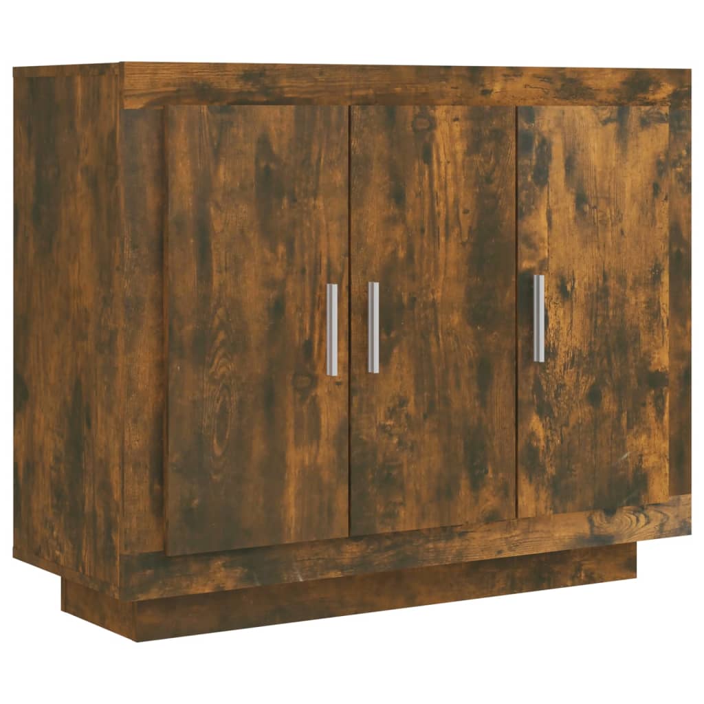 Credenza Rovere Fumo 92x35x75 cm in Legno Multistrato - homemem39