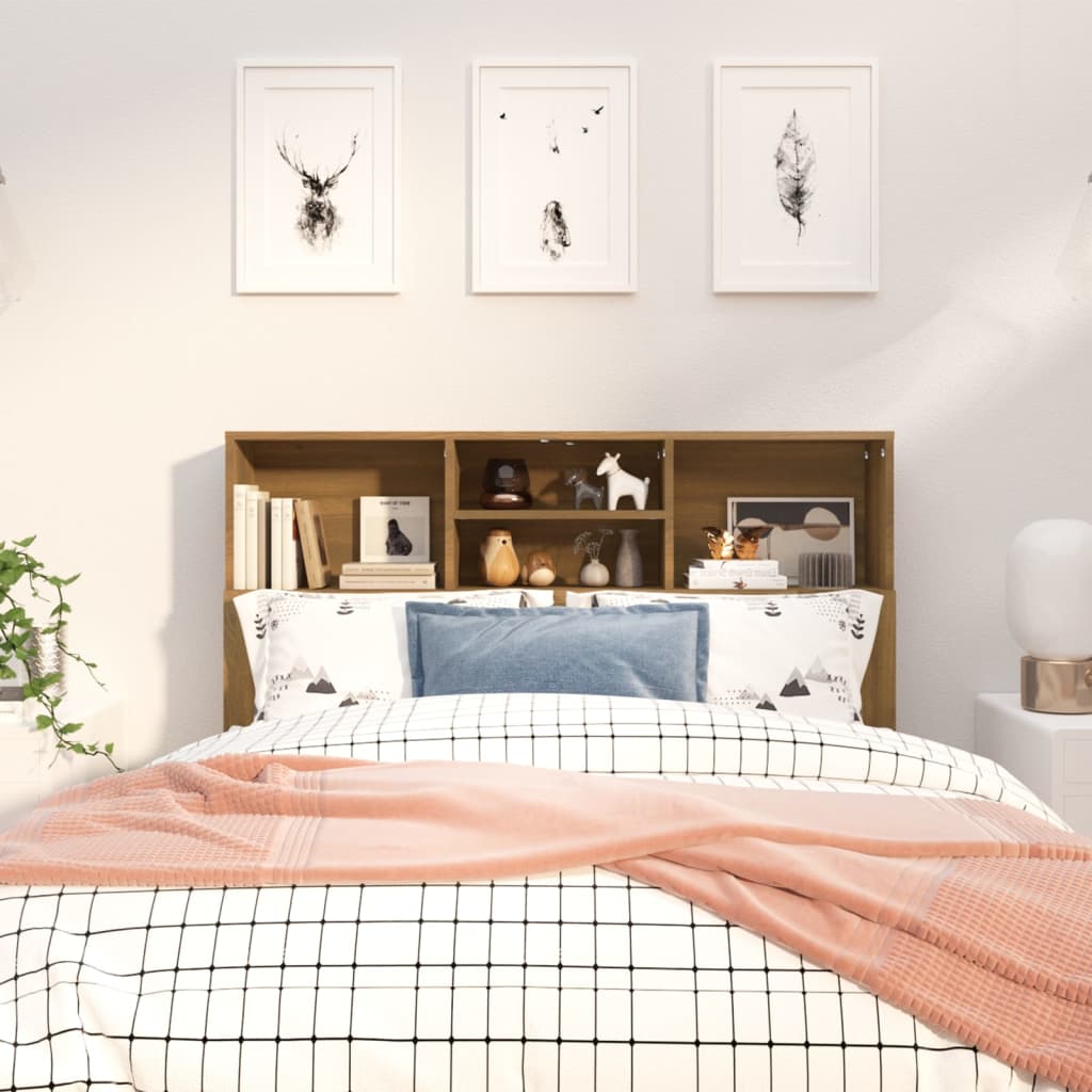 Testiera con Scomparti Rovere Marrone 120x19x103,5 cm - homemem39