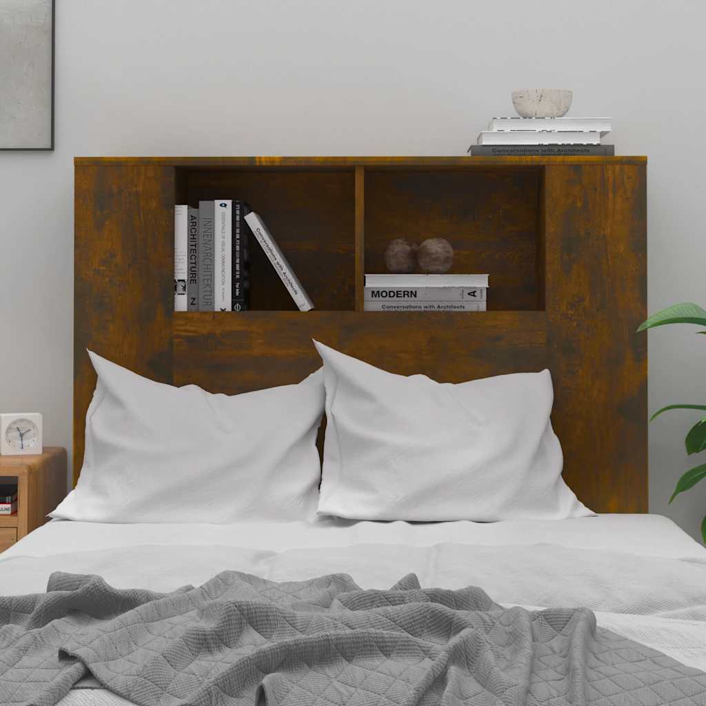 Testiera con Scomparti Rovere Fumo 100x18,5x102,5 cm - homemem39